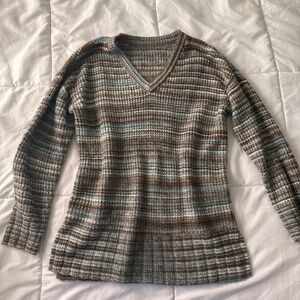 Turquoise & Brown striped sweater